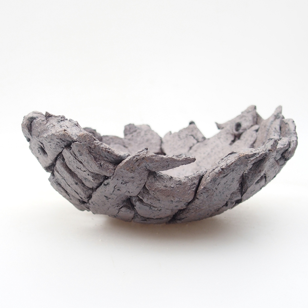 Keramische schelp 16 x 14 x 6,5 cm , metaalkleur