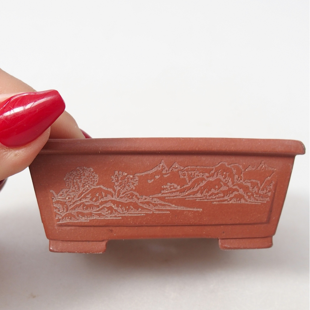 Mini bonsaischaal 7,5 x 6,5 x 3 cm, baksteenkleur