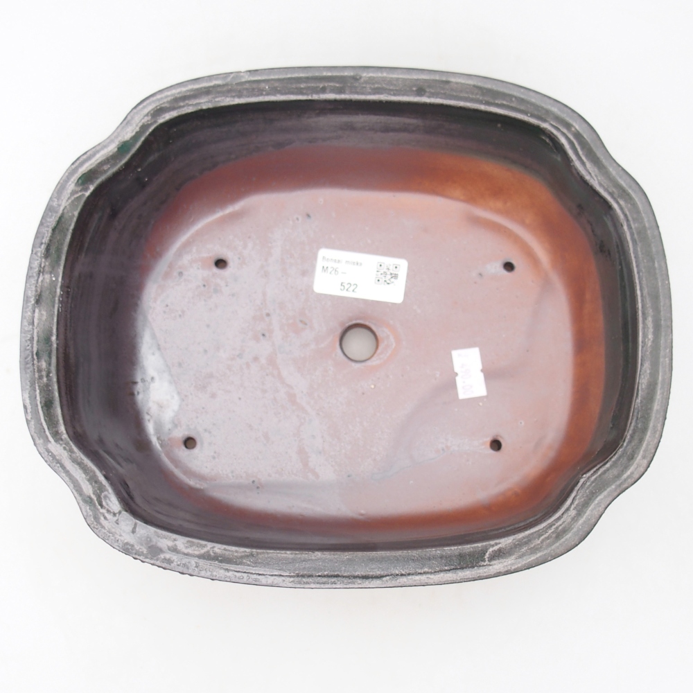 Bonsaischaal van keramiek 25 x 21 x 7,5 cm, groen