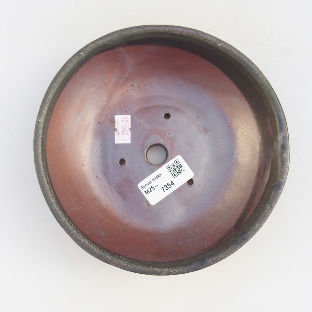 Bonsaischaal van keramiek 17,5 x 17,5 x 5 cm, grijs