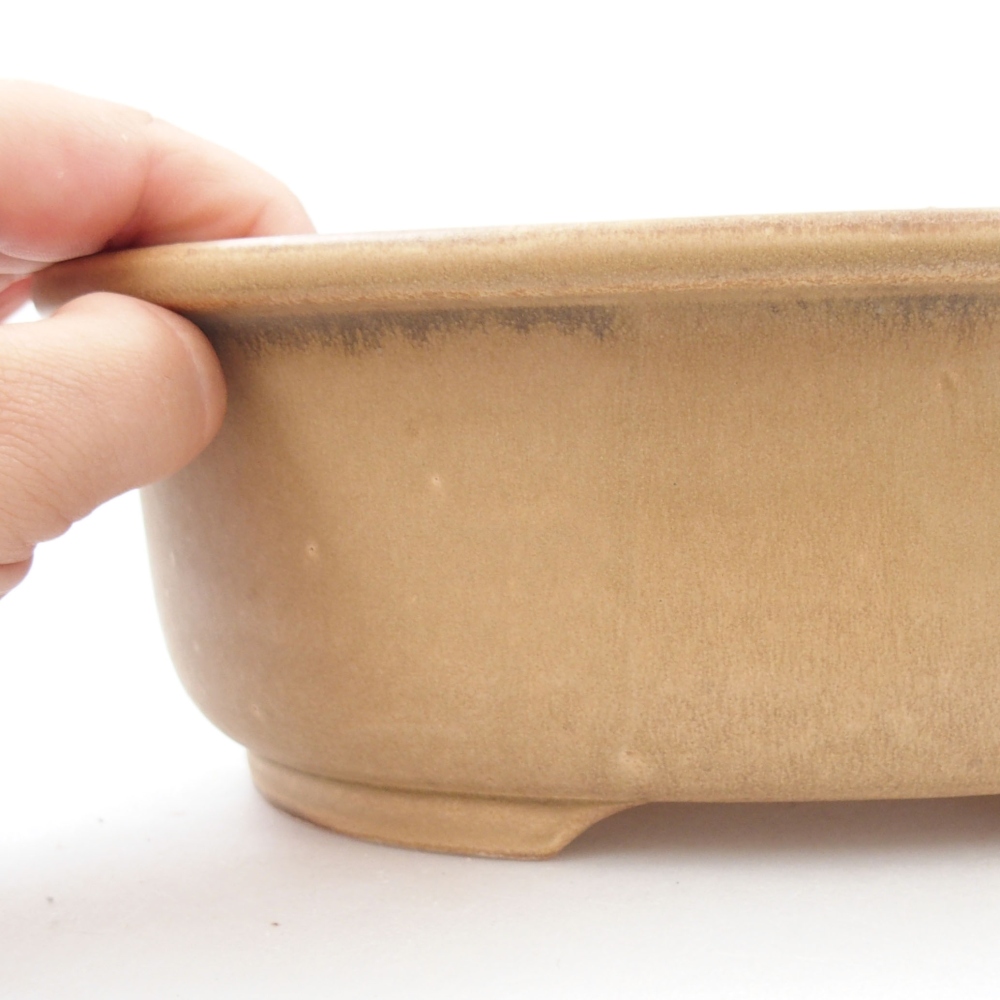 Bonsaischaal van keramiek 23,5 x 19 x 8 cm, roze