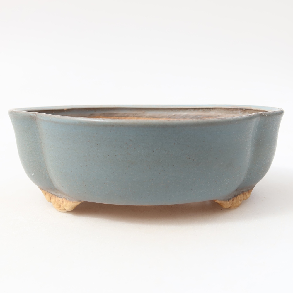 Keramische bonsaipot 17,5 x 15,5 x 5,5 cm, kleur: blauw