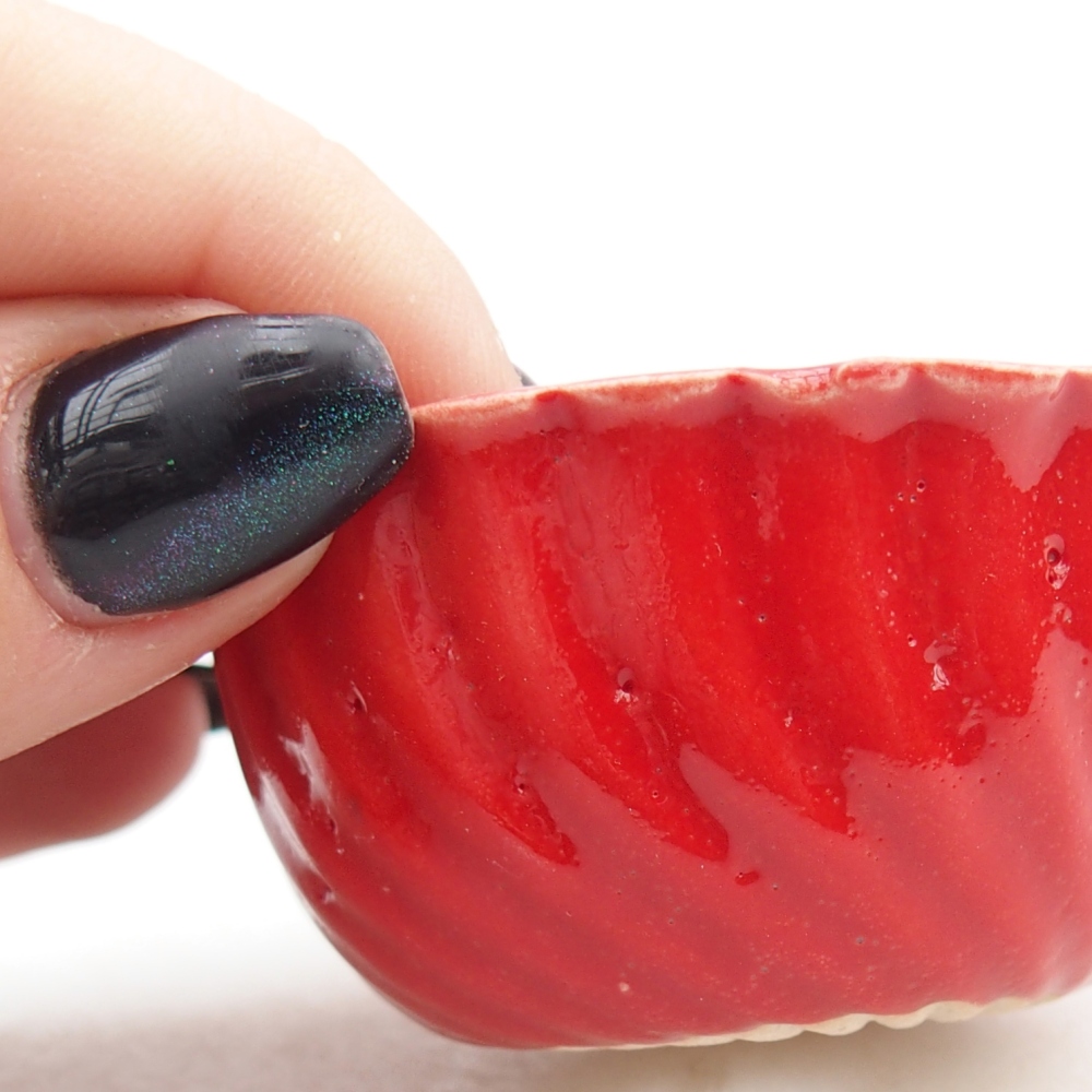 Mini bonsaischaal 5,5 x 5,5 x 2,5 cm, kleur rood