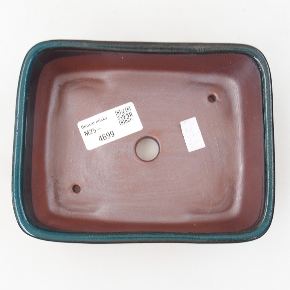 Bonsaischaal van keramiek 15 x 12 x 4,5 cm, groen