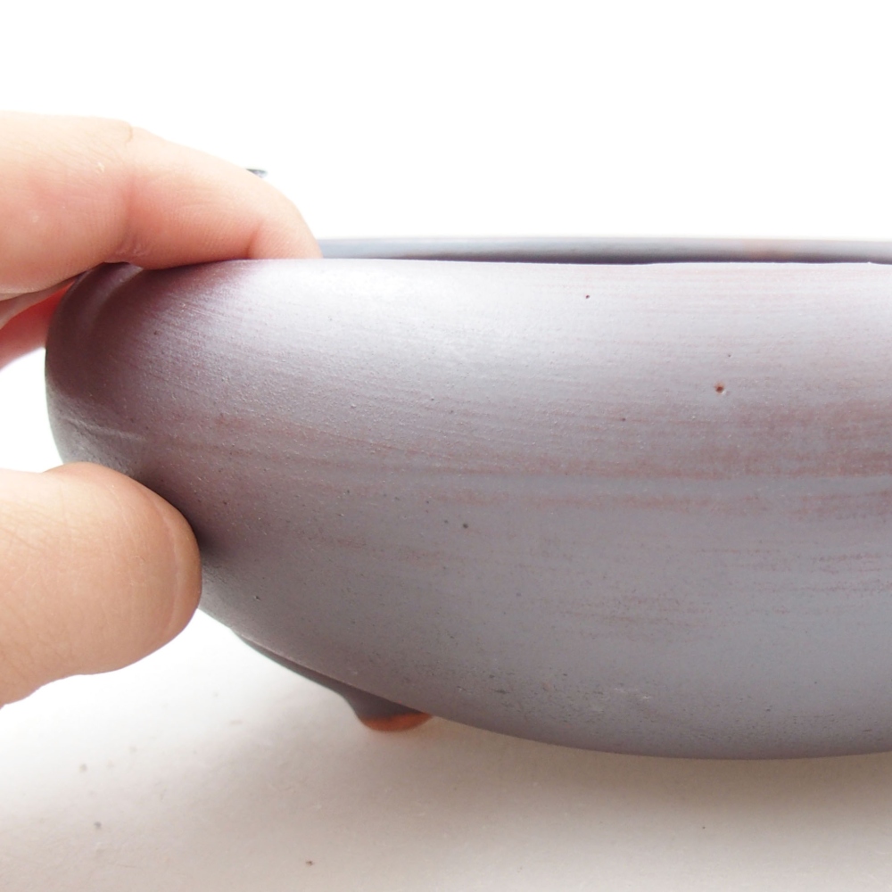 Bonsaischaal van keramiek 21 x 21 x 7,5 cm, metaalkleur