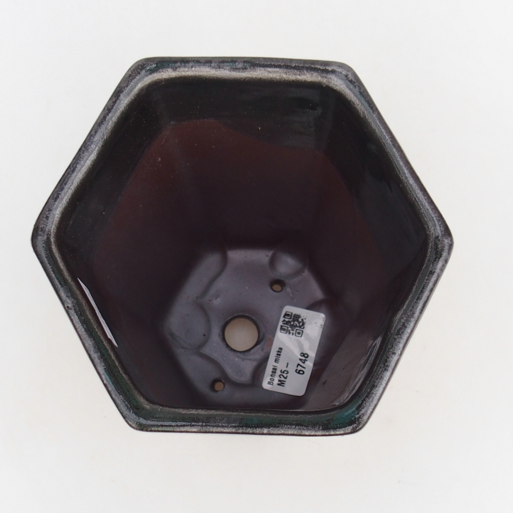 Bonsaischaal van keramiek 12,5 x 11,5 x 16,5 cm, groen