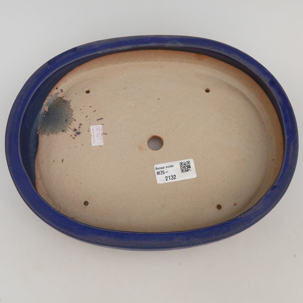 Keramische bonsaipot 27 x 21 x 5,5 cm, kleur: blauw
