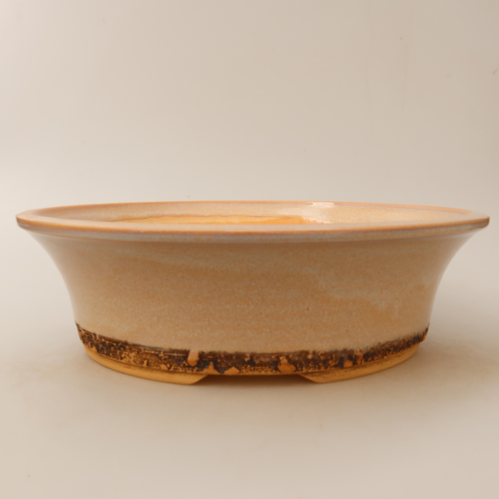 Keramische bonsaischaal 29 x 29 x 8,5 cm, kleur: beige