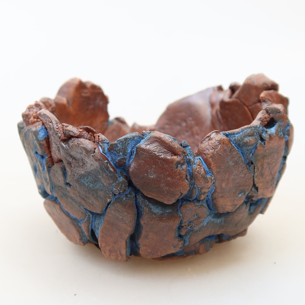 Keramische schaal 9 x 8,5 x 5 cm, kleur: blauw
