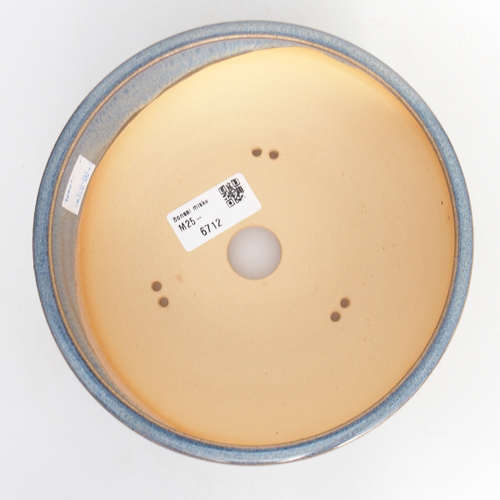 Bonsaischaal van keramiek 17,5 x 17,5 x 6 cm, kleur blauw