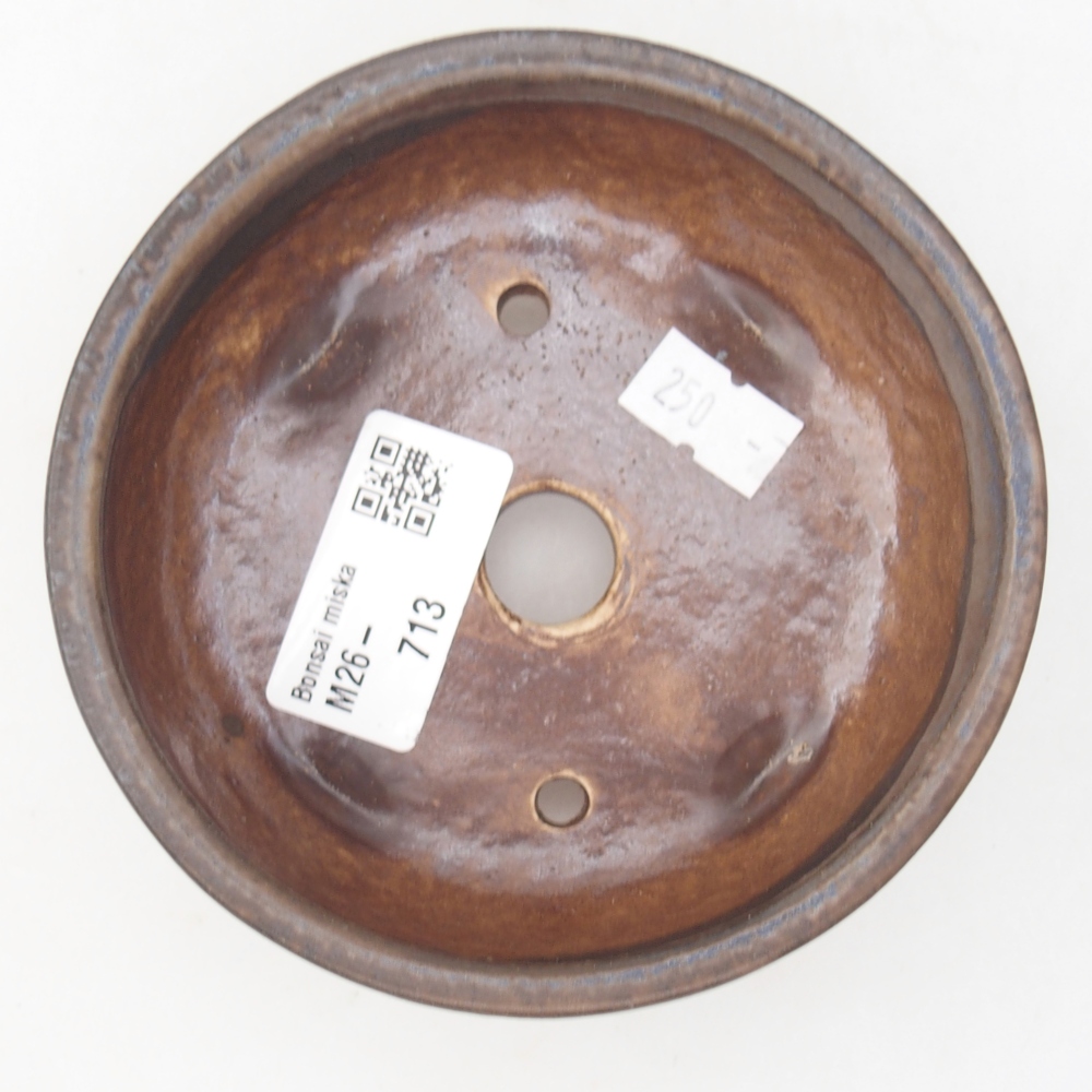 Bonsaischaal van keramiek 11 x 11 x 4,5 cm, kleur blauw