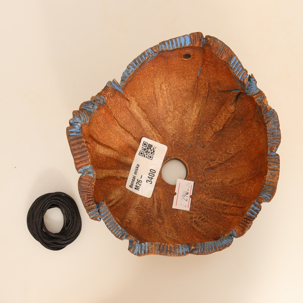 Keramische schaal voor Kokedama, 13,5 x 12 x 8 cm, kleur: blauw