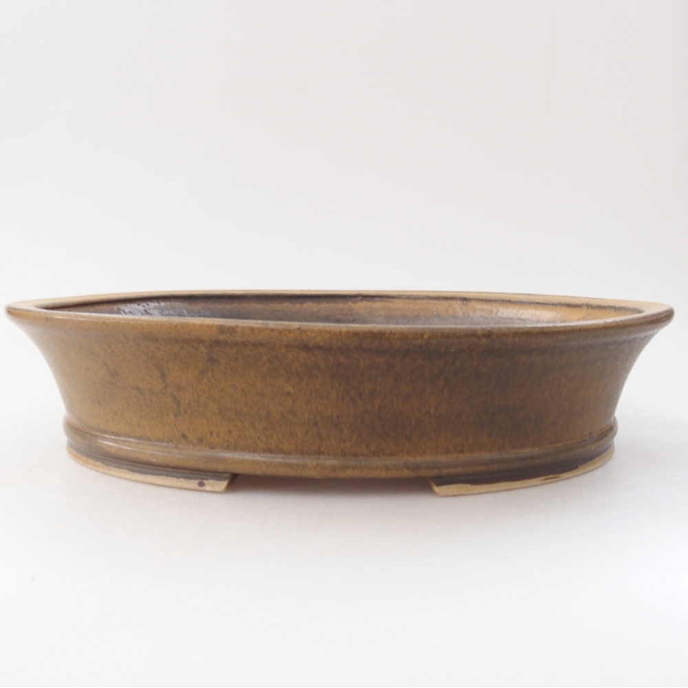 Bonsaischaal van keramiek 27 x 24 x 6 cm, bruin
