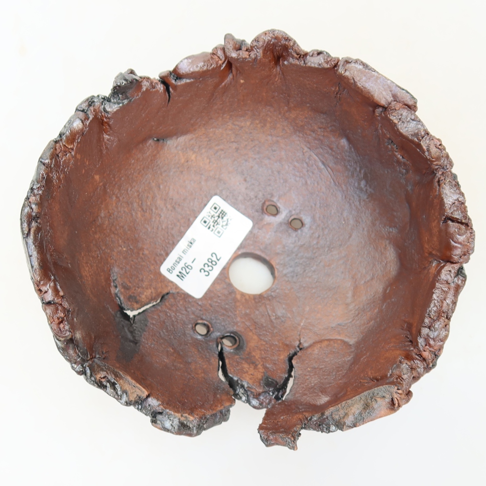 Keramische schaal 14,5 x 14 x 8,5 cm, kleur bruin