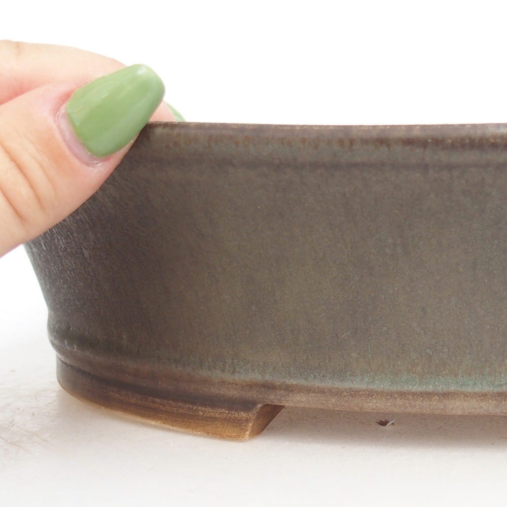 Bonsaischaal van keramiek 28 x 25 x 6,5 cm, groen
