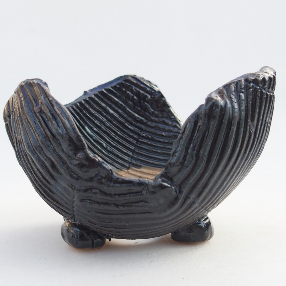 Keramisch Schelp 10,5 x 9,5 x 6,5 cm , kleur blauw