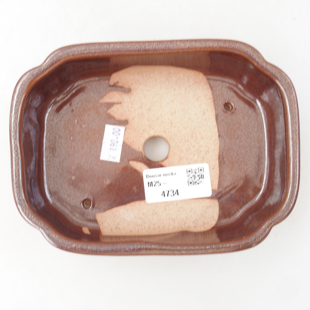Bonsaischaal van keramiek 15 x 11,5 x 4,5 cm, bruin