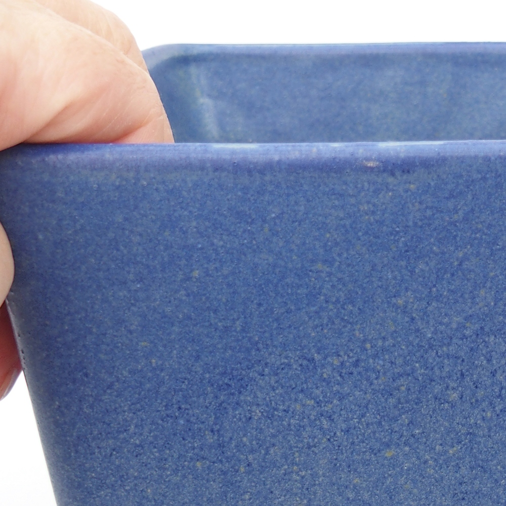 Bonsaischaal van keramiek 13 x 13 x 13 cm, kleur blauw
