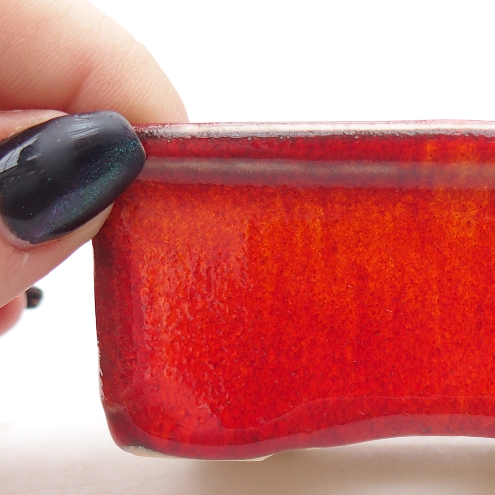 Mini bonsaischaal 8,5 x 6,5 x 3,5 cm, kleur rood