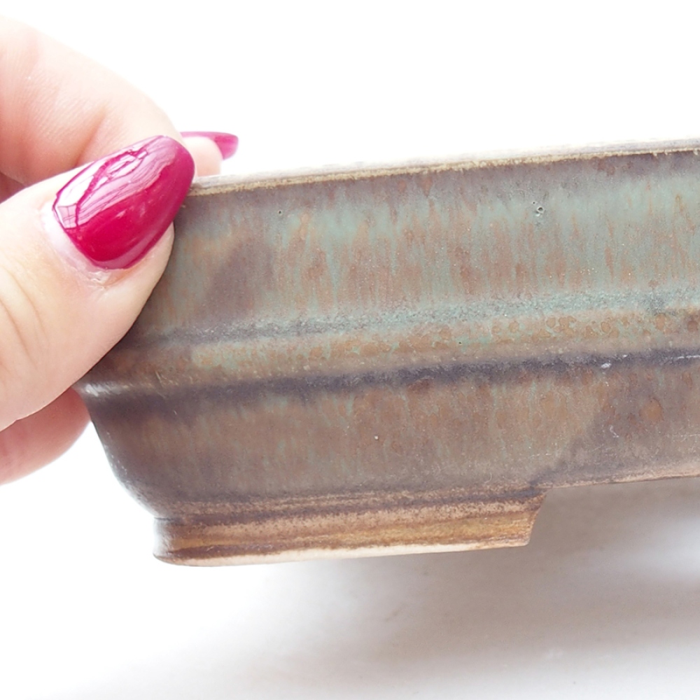 Bonsaischaal van keramiek 17,5 x 14 x 4,5 cm, groen