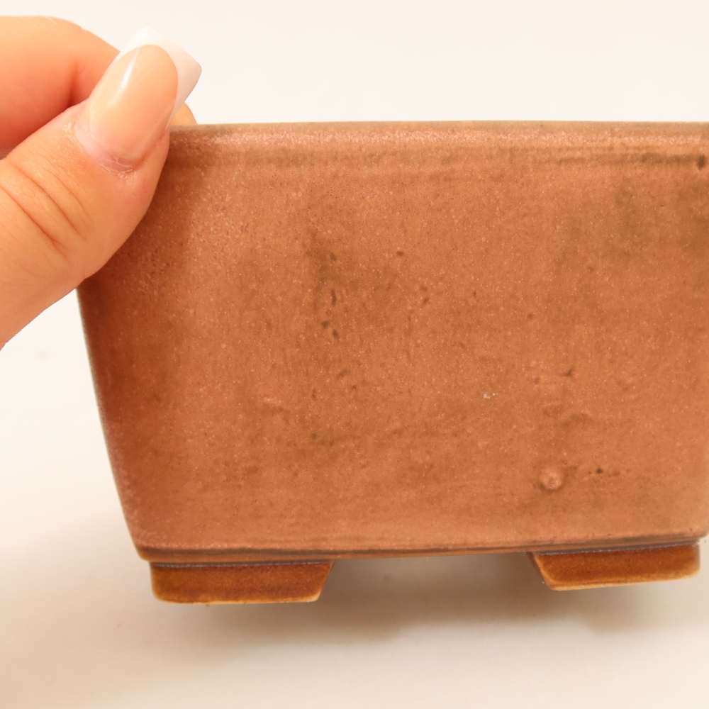 Bonsaischaal van keramiek 13 x 13 x 8 cm, roze