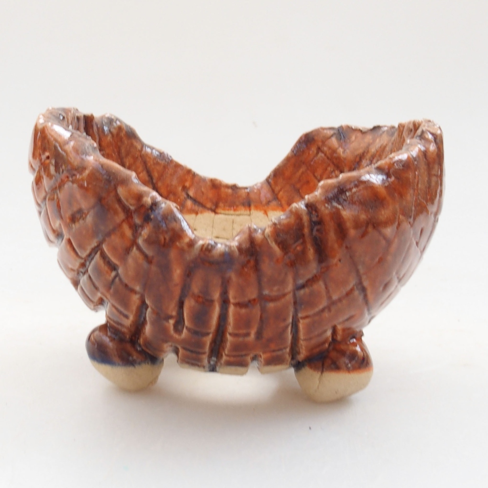 Keramisch Schelp 7,5 x 7 x 6 cm , kleur bruin