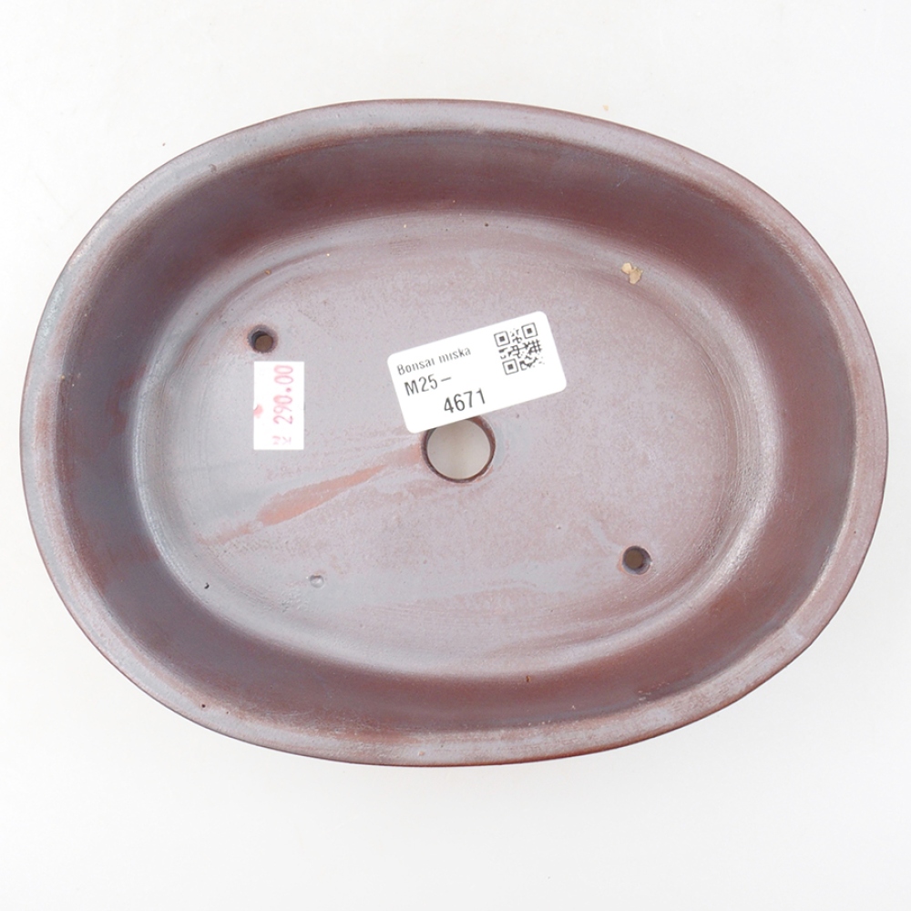 Bonsaischaal van keramiek 18,5 x 14,5 x 5 cm, metaalkleur