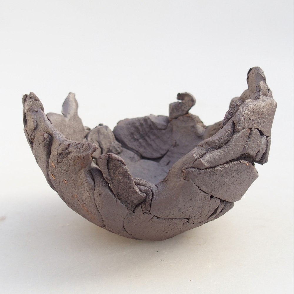 Keramische schaal 10,5 x 10 x 7,5 cm , metaalkleur