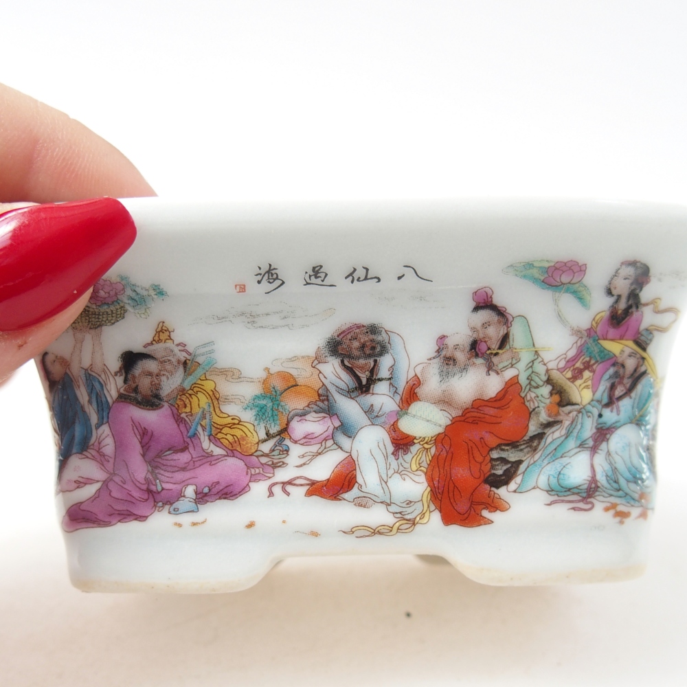 Mini bonsaischaal 10 x 7,5 x 4 cm, kleur wit