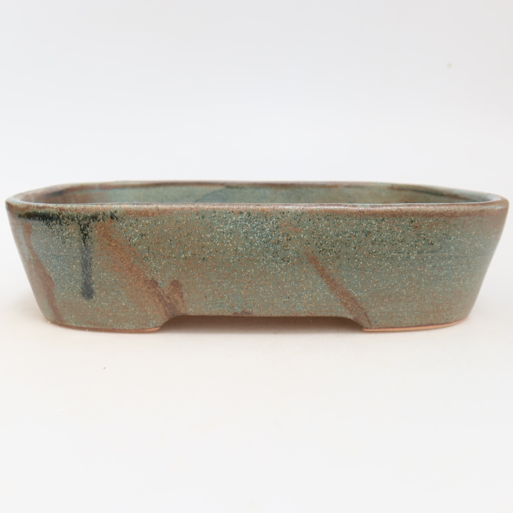 Keramische bonsaipot 23 x 18 x 5,5 cm, kleur bruingroen