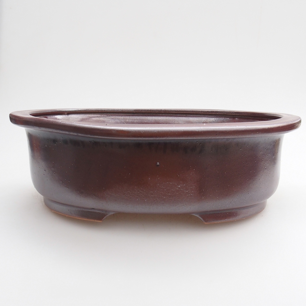Bonsaischaal van keramiek 25 x 20,5 x 8 cm, bordeauxrood