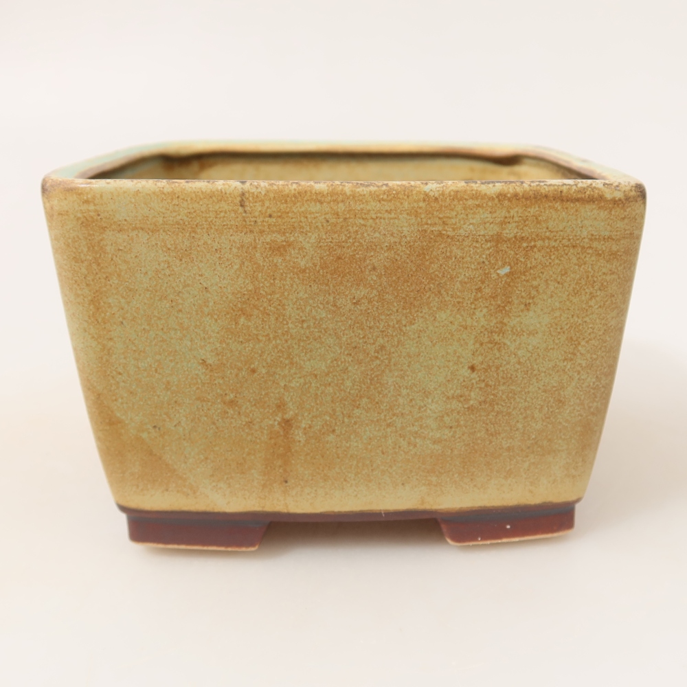 Bonsaischaal van keramiek 13 x 13 x 8 cm, groen