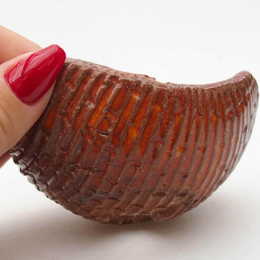 Keramische schaal 9 x 9 x 5 cm , kleur oranje