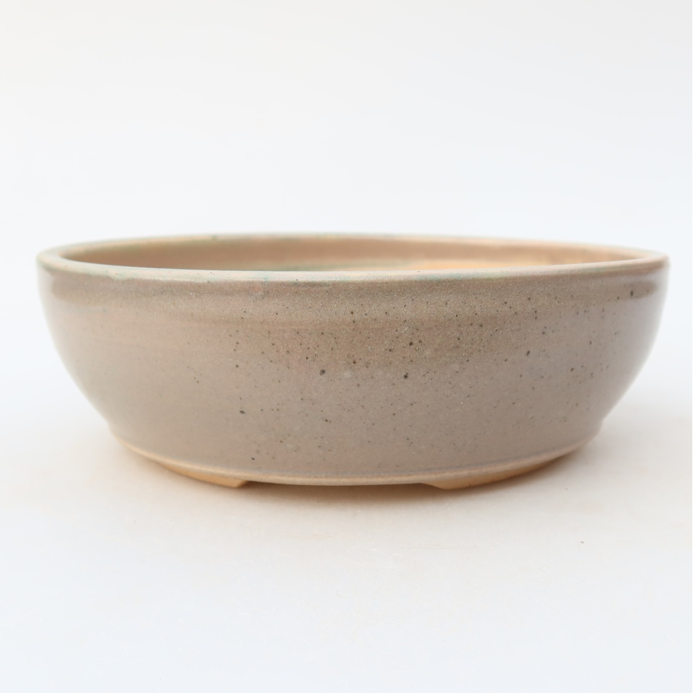 Keramische bonsaipot 16,5 x 16,5 x 5 cm, kleur: beige