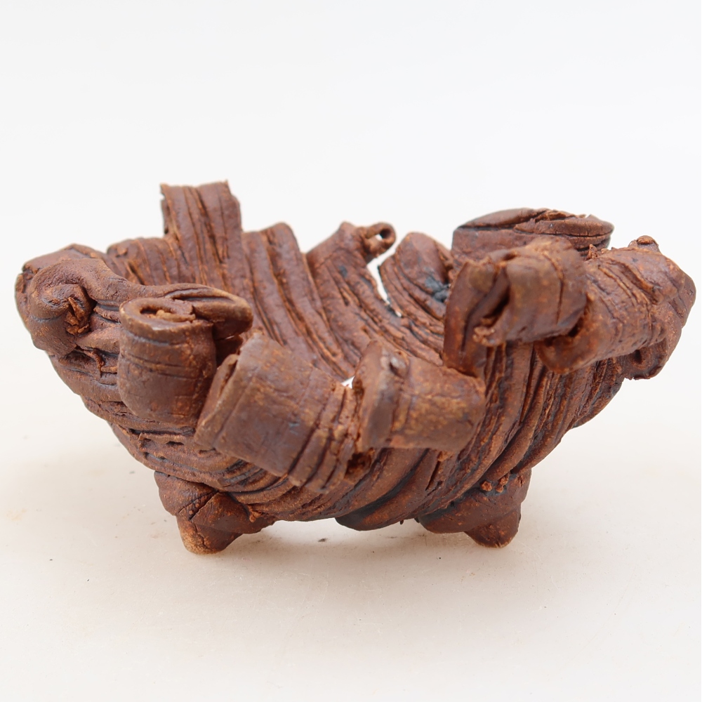 Keramische schaal  11 x 8,5 x 5 cm, kleur bruin