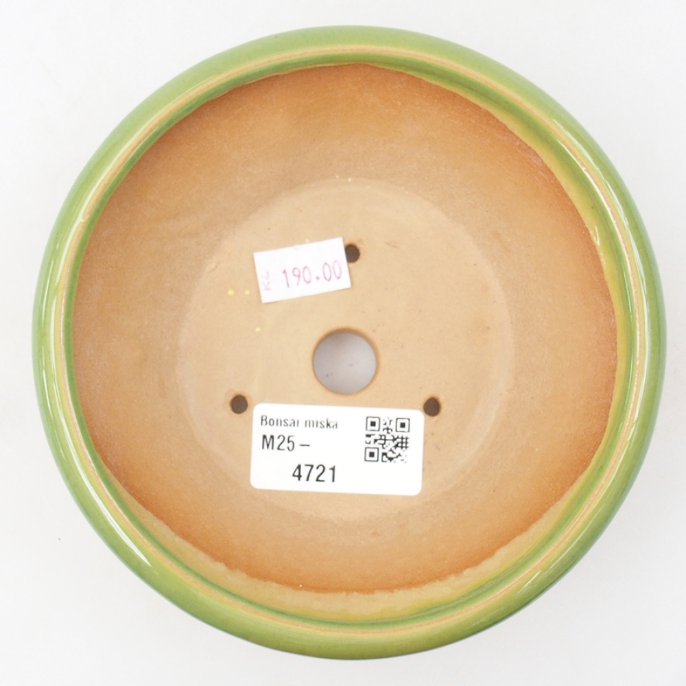 Bonsaischaal van keramiek 13,5 x 13,5 x 5 cm, groen
