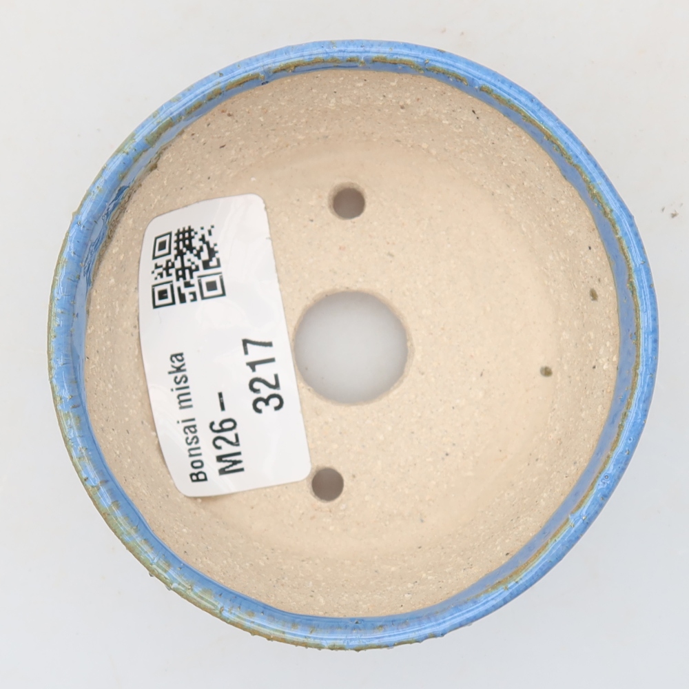 Keramische bonsaipot 7,5 x 7,5 x 3,5 cm, kleur: blauw