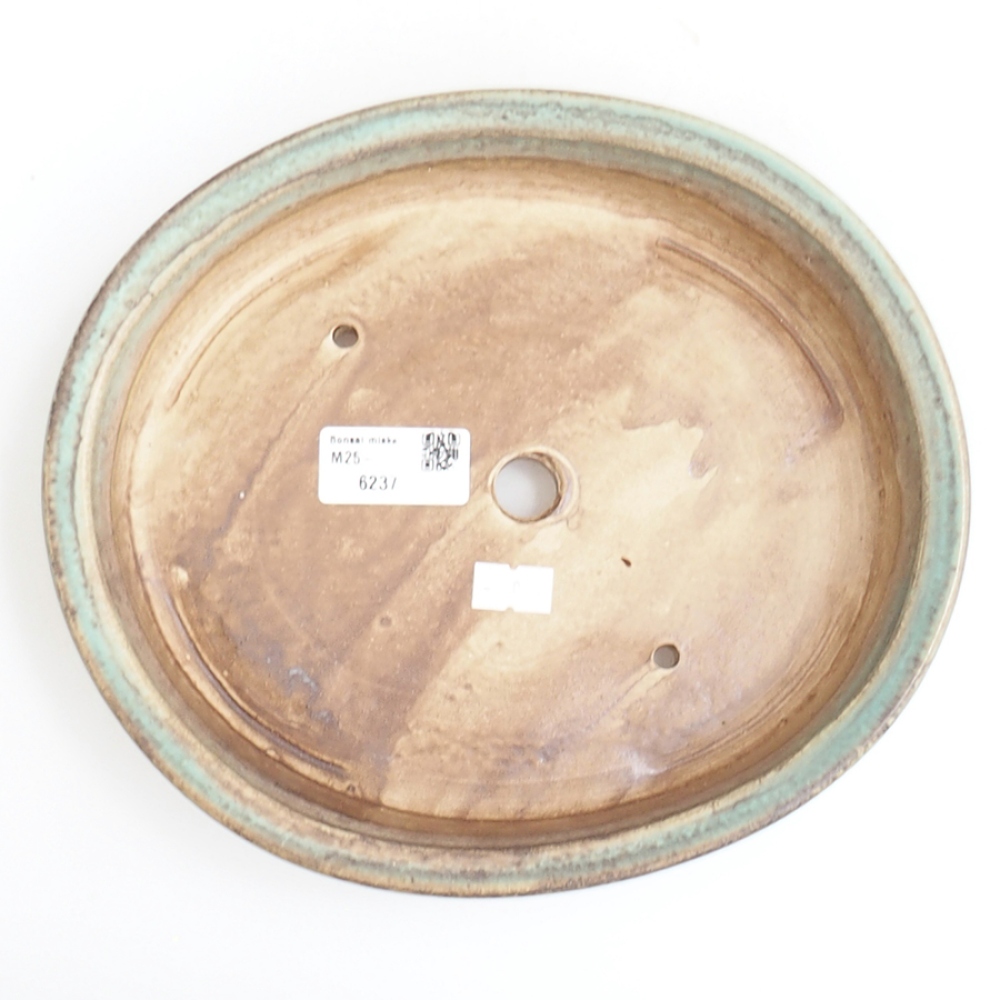 Bonsaischaal van keramiek 23 x 19,5 x 4,5 cm, groen