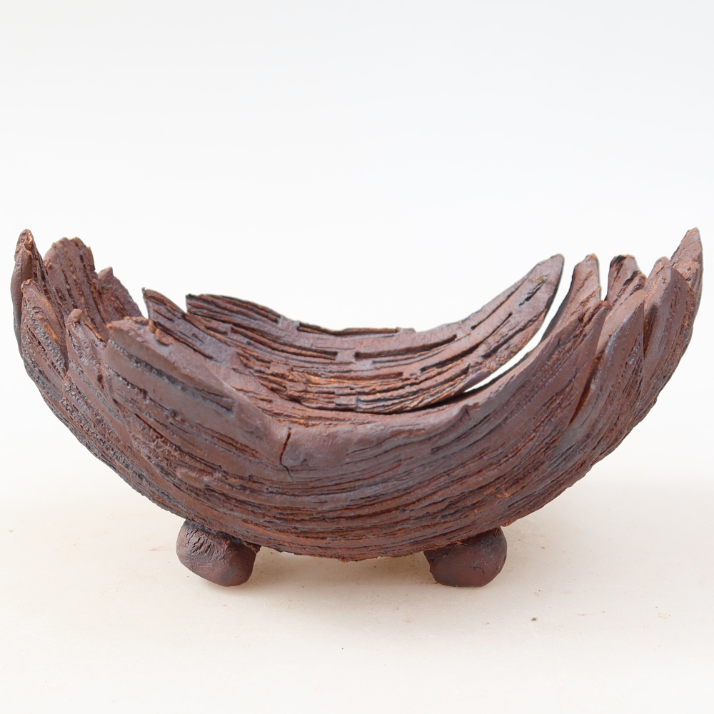 Keramische schaal  15 x 11 x 7,5 cm, kleur bruin