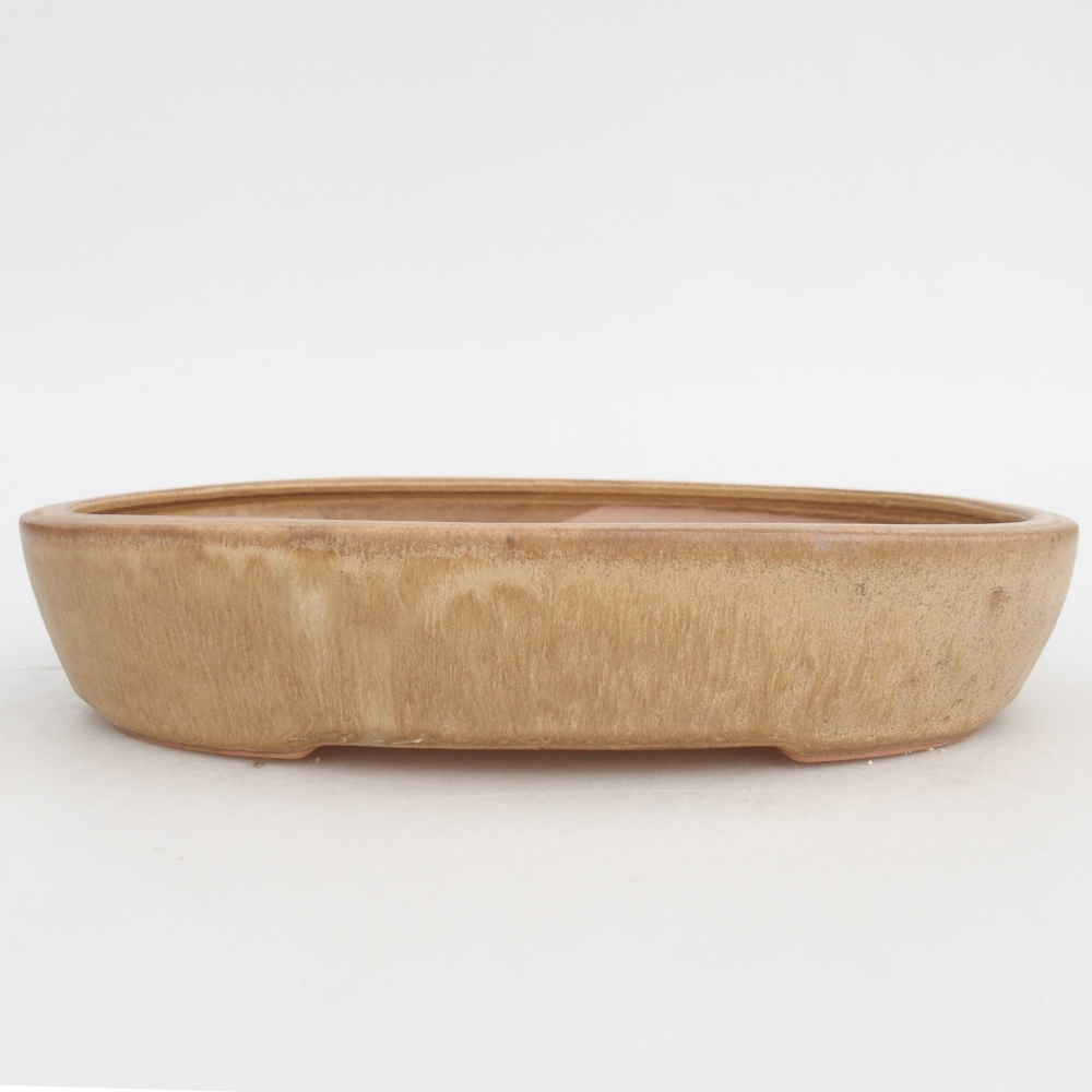 Bonsaischaal van keramiek 22,5 x 17 x 4,5 cm, kleur beige