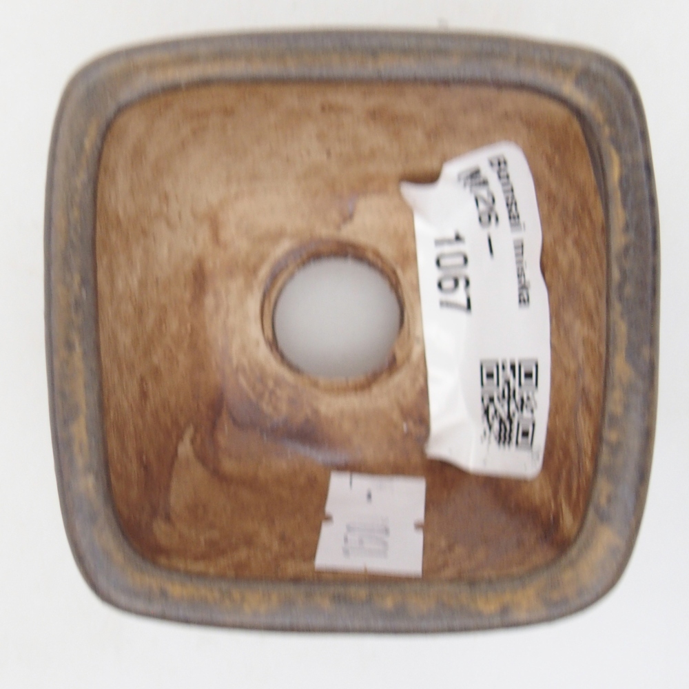 Bonsaischaal van keramiek 6 x 6 x 4 cm, bruin