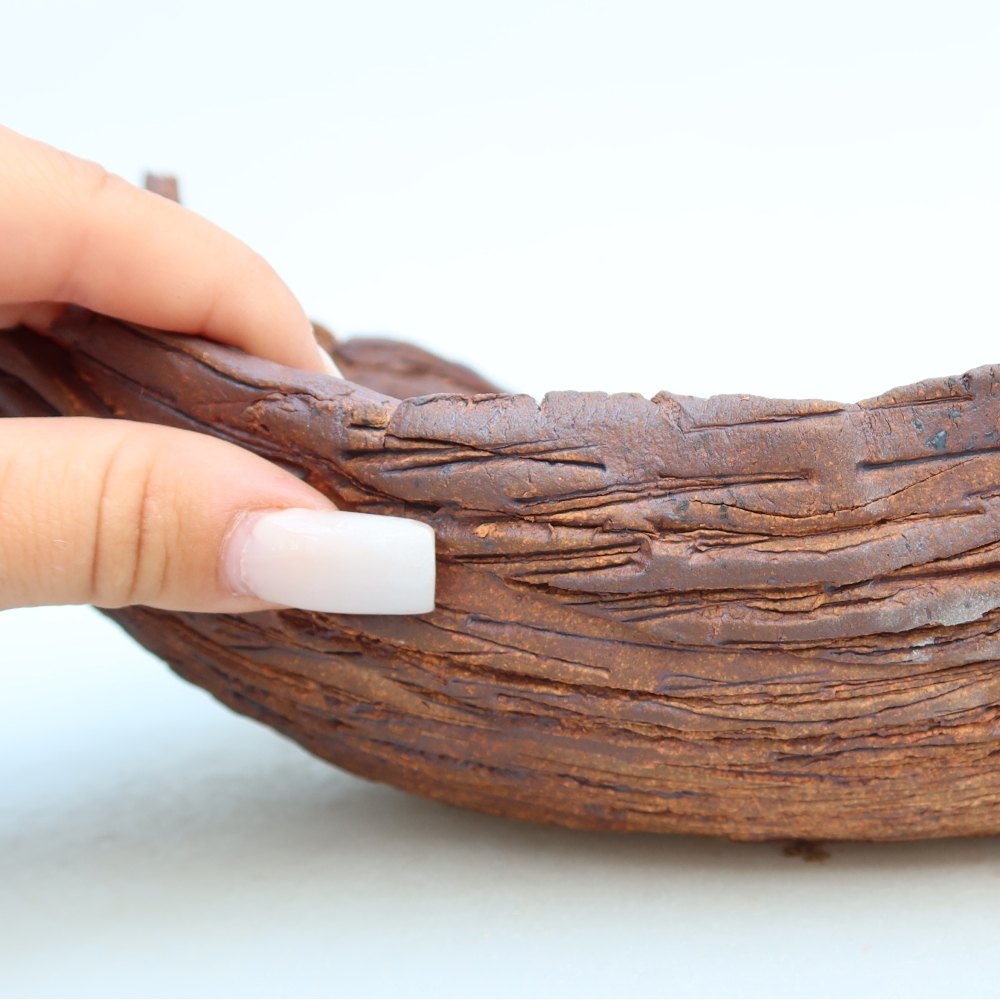 Keramische schaal  27 x 18,5 x 10 cm, kleur bruin