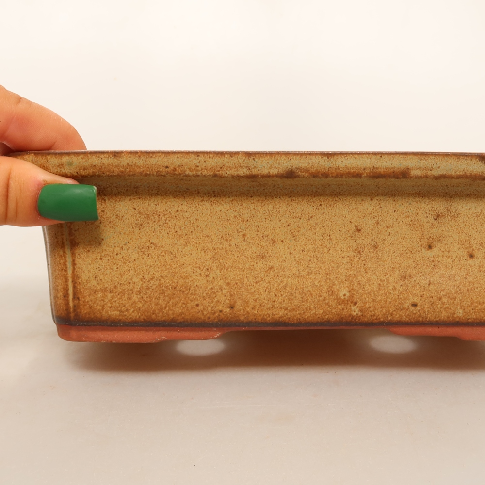 Keramische schaal  20 x 15,5 x 6 cm, kleur bruin