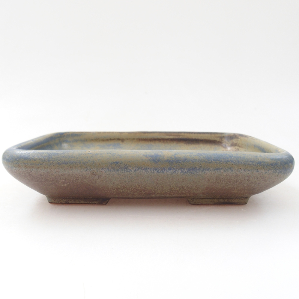 Bonsaischaal van keramiek 17 x 13,5 x 3,5 cm, kleur blauw