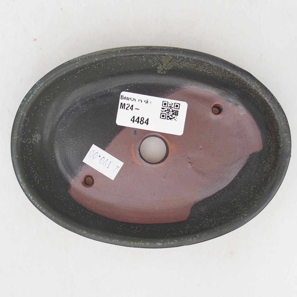 Bonsaischaal van keramiek 15,5 x 11 x 2,5 cm, grijs