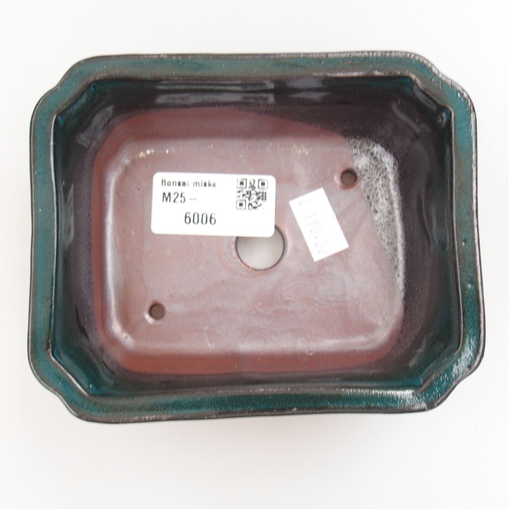 Bonsaischaal van keramiek 22 x 17 x 5 cm, groen
