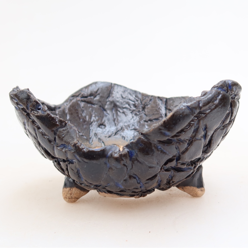 Keramische schaal  9,5 x 9,5 x 5 cm, kleur zwartblauw