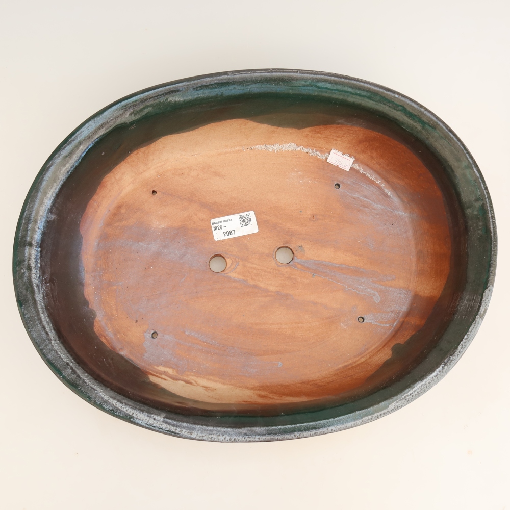 Keramische bonsaipot 36 x 28,5 x 8,5 cm, kleur groen