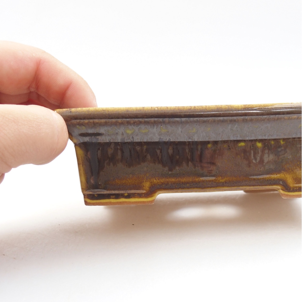 Bonsaischaal van keramiek 22 x 17 x 5 cm, groen