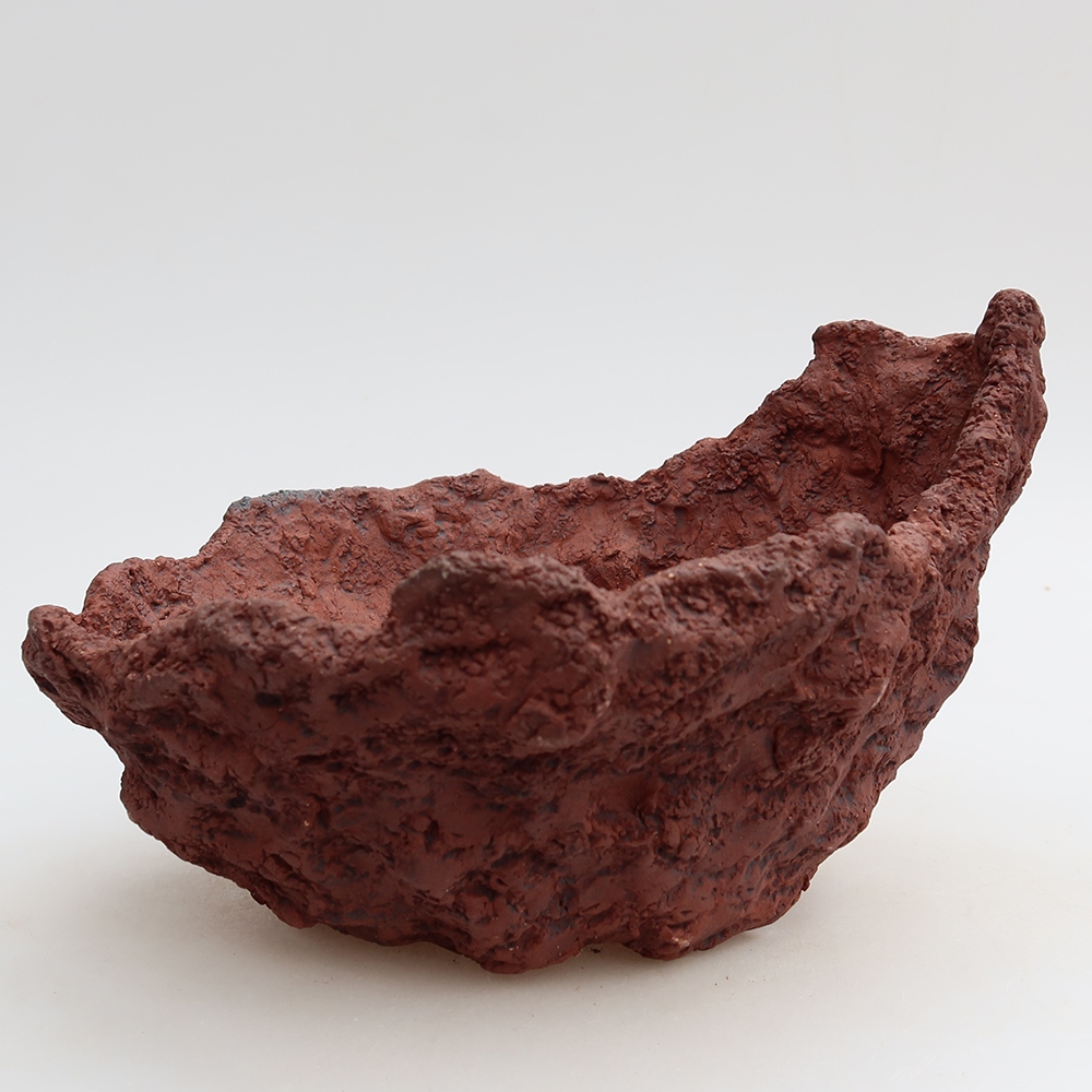 Keramische schaal 20 x 17 x 12,5 cm, kleur bruin